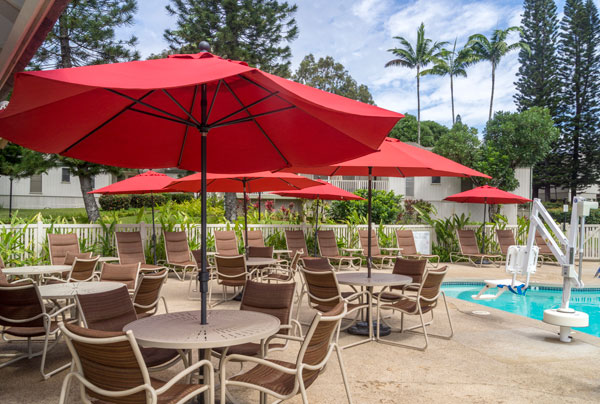 Pool Umbrellas at Makai Club Resort